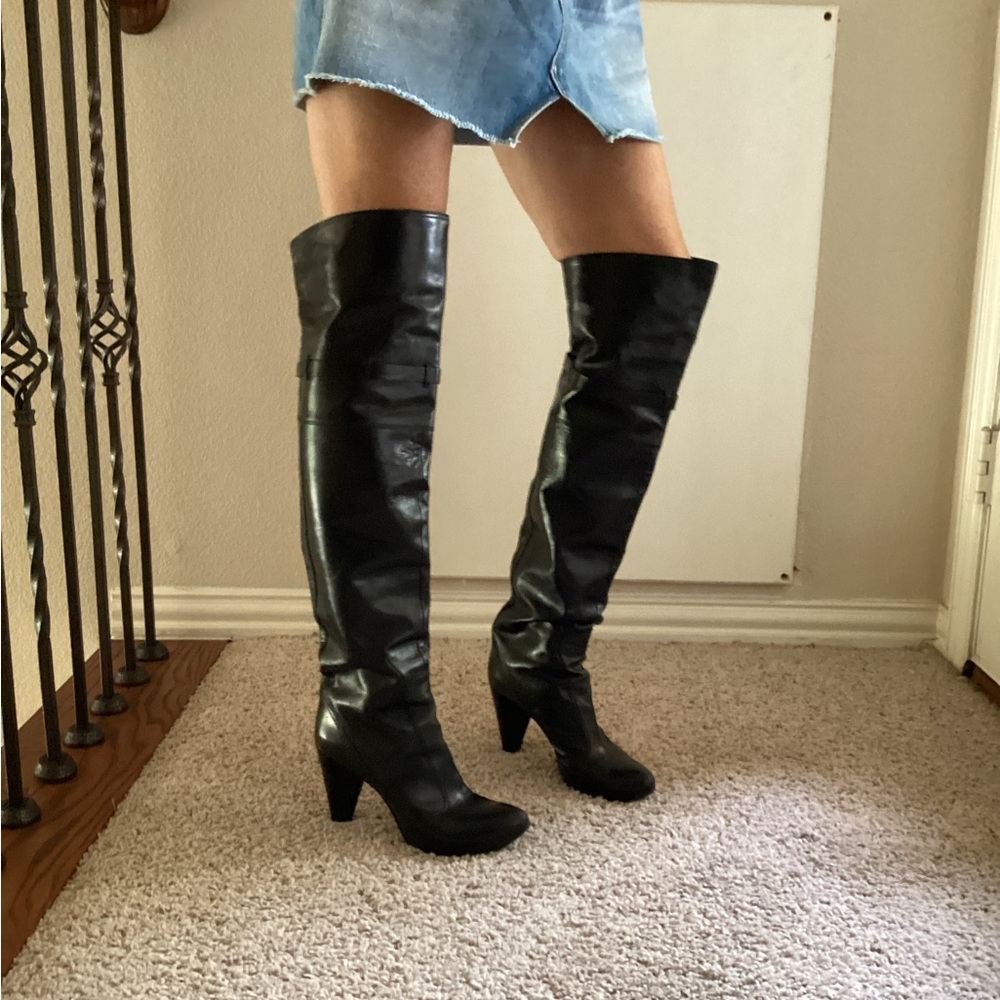 COSTUME NATIONAL Over the Knee Boots Black